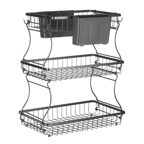 3 Tier Fruit Basket Countertop Fruits Vegetable Bowl with Banana Hangers