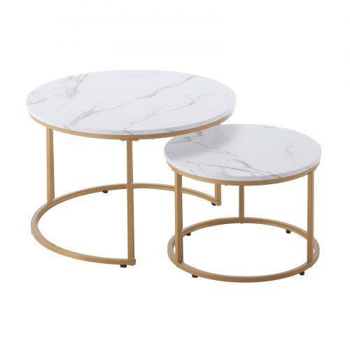 Nesting Coffee Table Set of 2 27.6 in Round Coffee Table Nesting Tables