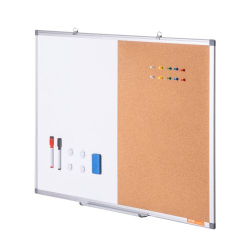 24x18 Whiteboard Cork Board Combo with Aluminum Frame 2in1 Magnetic