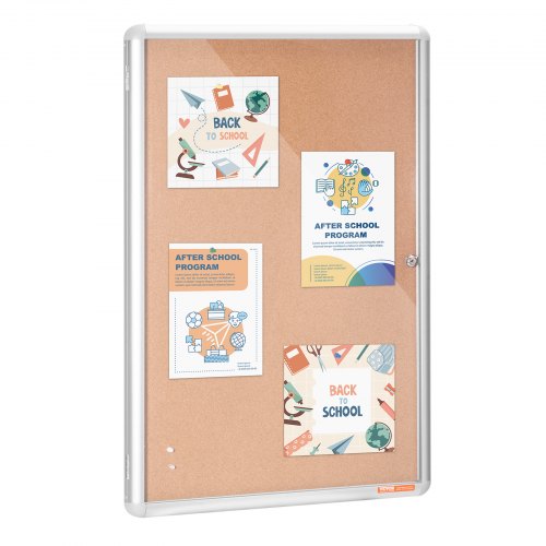36x24 Enclosed Cork Board with Aluminum Frame – Lockable Bulletin Board