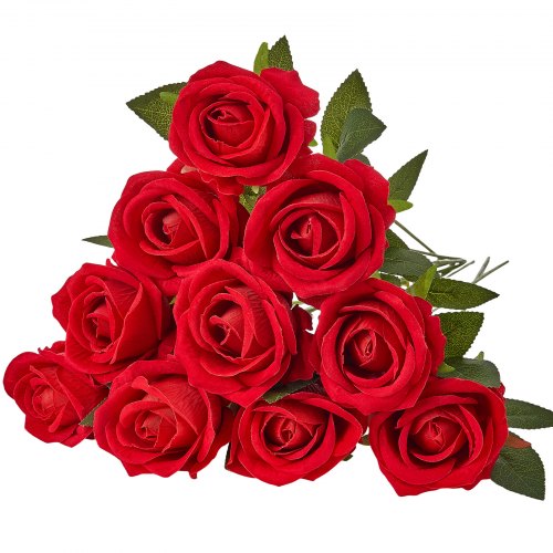 Artificial Flowers 500 pcs Real Looking Red Foam Fake Roses Bulk Faux Red