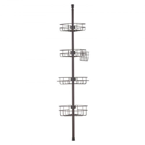 Shower Corner Caddy Tension Pole 56 to 114 High MultiFunctional Shower