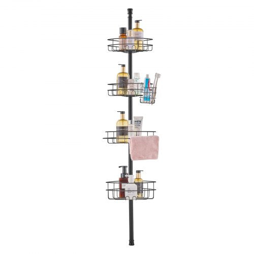 Shower Corner Caddy Tension Pole 56 to 114 High MultiFunctional Shower