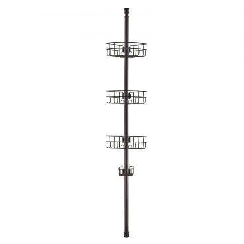 Shower Corner Caddy Tension Pole 39 to 125 High MultiFunctional Shower