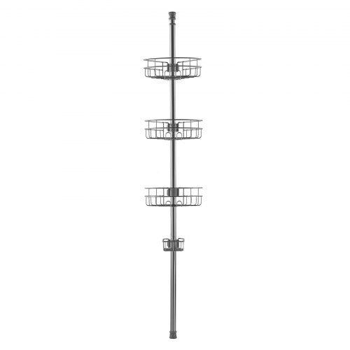 Shower Corner Caddy Tension Pole 39 to 125 High MultiFunctional Shower