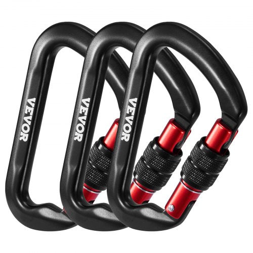 Climbing Carabiner Clips 3 PCS Heavy Duty Caribiner Professional 30 KN