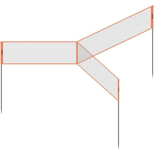 4Way Volleyball Net Adjustable Height Badminton Net Set for Backyard Beach
