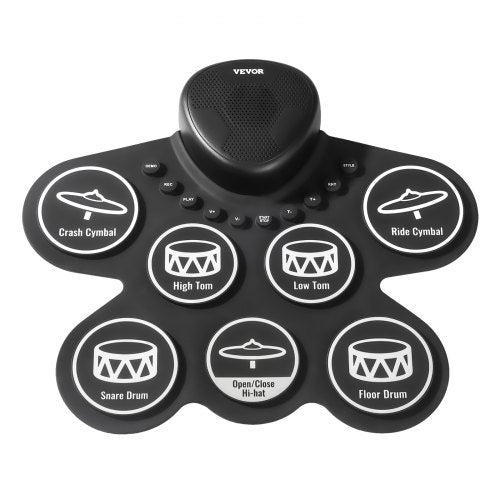 Electric Drum Set 7 Pads Rollup Drum Practice Pad Electronic Drumset