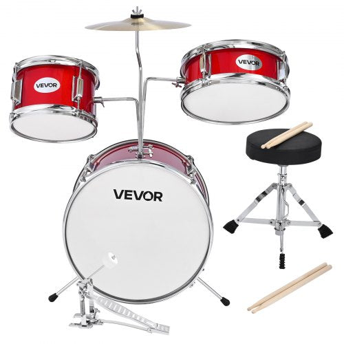 Kids Drum Set 3Piece 14 in Junior Drum Sets Beginner Drums Set with Adjustable