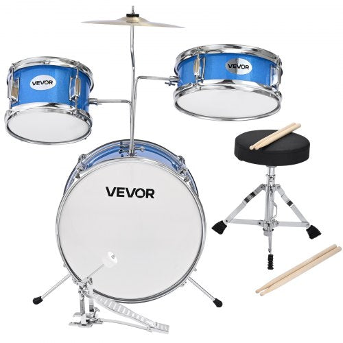 Kids Drum Set 3Piece 14 in Junior Drum Sets Beginner Drums Set with Adjustable 1