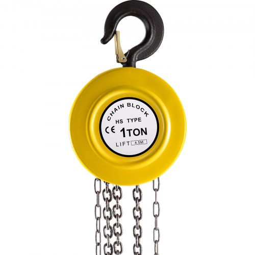 Hand Chain Hoist 2200 lbs 1 Ton Capacity Chain Block 15ft4.5m Lift