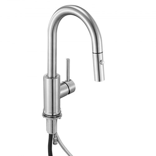 Single Handle Sink Faucet Brushed Nickel Kitchen Faucet with Pull Down Sprayer