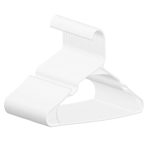 Hangers 0.2 in UltraThin 50 Pack White Plastic Hangers with Stable