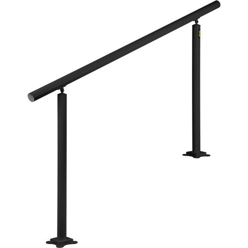 Outdoor Stair Railing Kit 5 FT Handrails 05 Steps Adjustable Angle Black