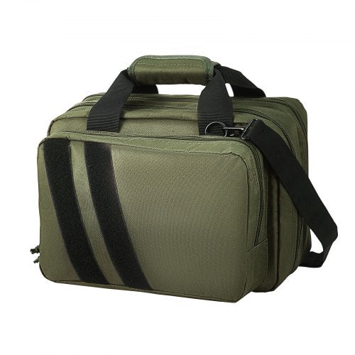 Range Bag for 2 Pistols Tactical Gun Bag 2 Builtin Pistol Bags GreenRange