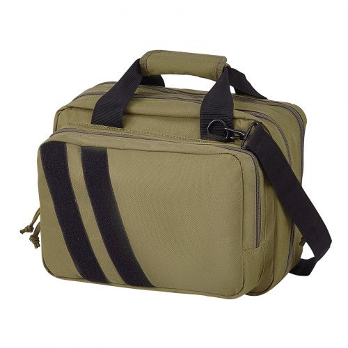 Range Bag for 2 Pistols Tactical Gun Bag 2 Builtin Pistol Bags BrownRange