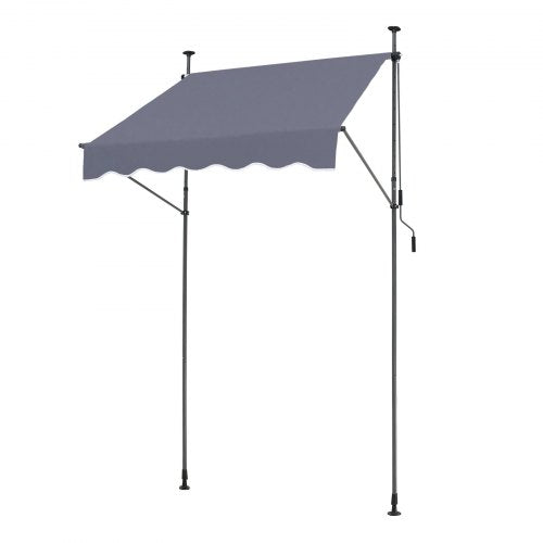 59 x 47 Patio Awning Retractable Awning Sunshade Shelter with Manual Crank
