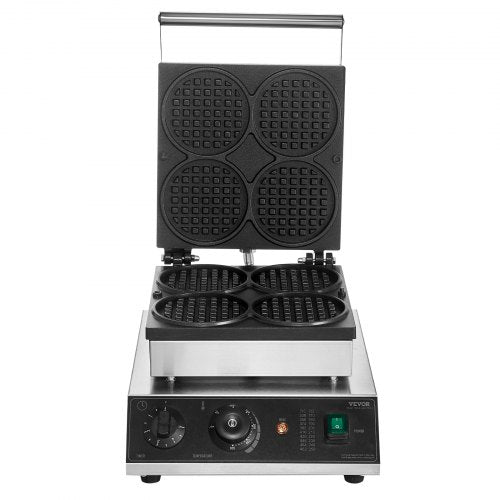 Commercial Waffle Maker 4PCS Round Waffle Baker Machine1750W NonStick