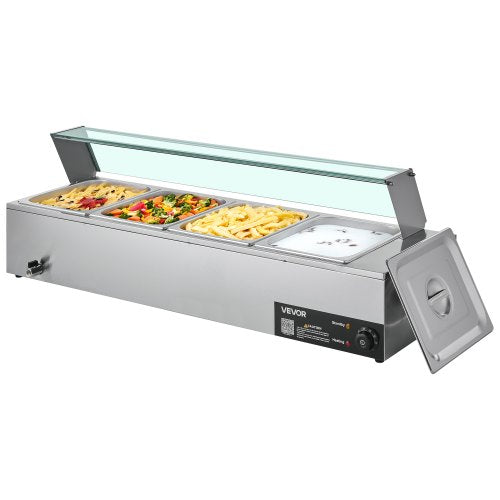 Commercial Food Warmer 1500W Electric Stainless Steel Steam Food Warmer 2