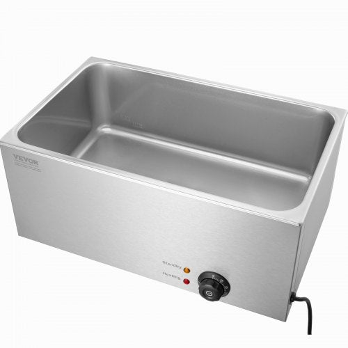Commercial Food Warmer 19QT Bain Marie 1200W Electric Buffet Warmer Steam