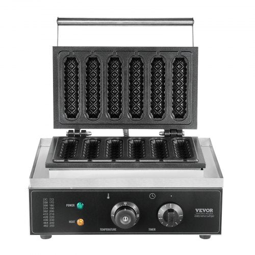 Commercial Waffle Stick Maker 6PCS 1500W Waffle Baker Machine NonStick