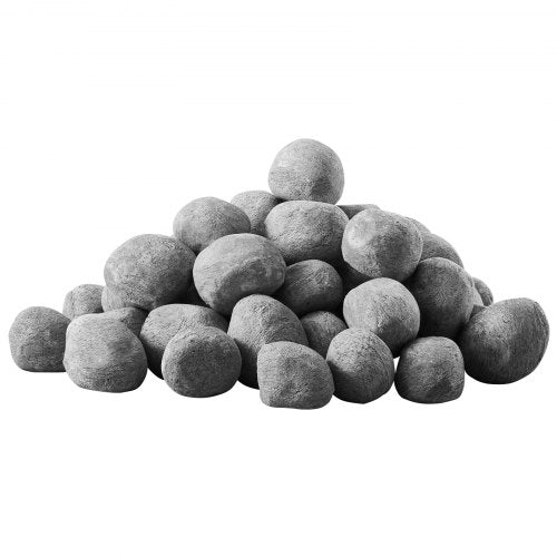 Ceramic Fire Pebble Stones 12 inch 48 Pcs Lava Rocks Reusable Fire Pit