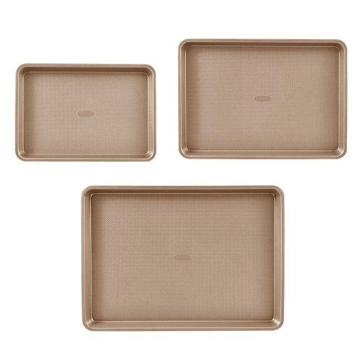 Baking Pans Set 3Piece Nonstick Carbon Steel Cookware Sheets Trays 1