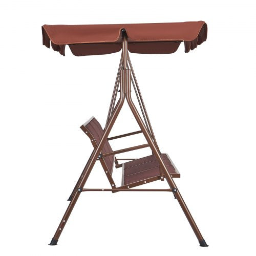 3Seat Patio Swing Chair Outdoor Patio Swing with Adjustable Canopy Porch