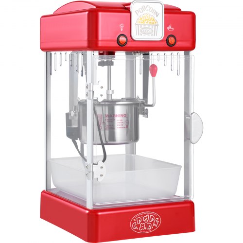 Popcorn Maker 300W Popcorn Popper Machine 25 Oz Kettle Makes 4 QT per Batch