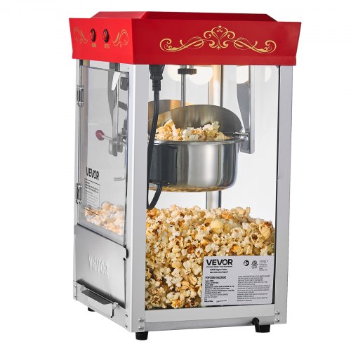 Popcorn Machine 8oz Stainless Steel Kettle 800W Commercial Countertop