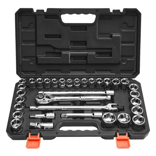 Socket Set 33 Pieces 12 inch Drive Socket and Ratchet Set SAE and Ratchet Set