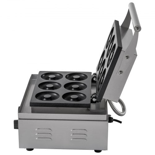 110V Commercial Waffle Donut Machine 6 Holes DoubleSided Heating 50300
