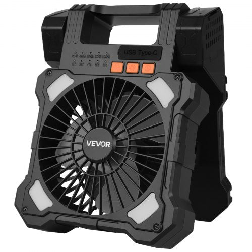20000mAh Rechargeable Solar Fan with LED Lantern 8 inch Portable Fan
