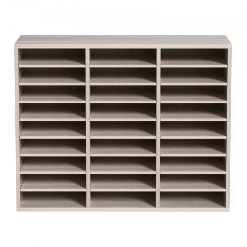 27 Compartments Wood Literature Organizer Adjustable Shelves Medium 1