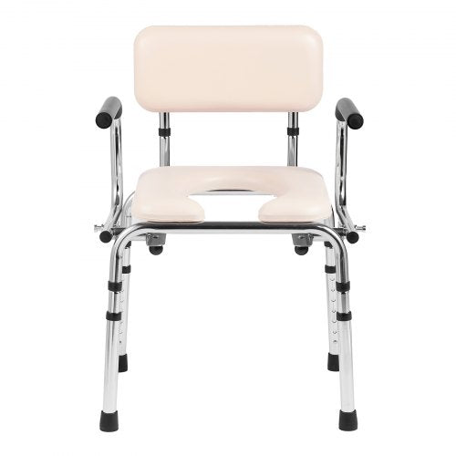 Commode Chair Bedside Commode with Padded Seat DropDown Arms 7Level