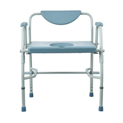 Commode Chair Bedside Commode with DropDown Arms and Detachable Backrest