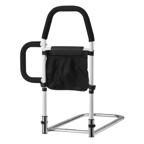 Bed Rail for Elderly Bedside Assist Rails with Side Handle and PU Handrail