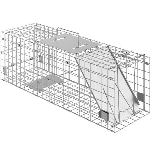 Live Animal Cage Trap 24 x 8 x 8 Humane Cat Trap Galvanized Iron