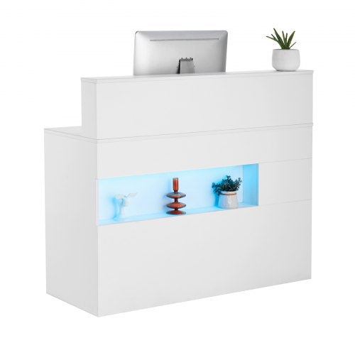 Reception Desk 47 Inch Rectangular Front Counter Table Office Reception