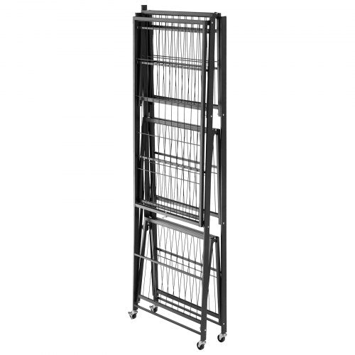 4Tier Foldable Storage Shelf 36W x 21D x 60H Inch Folding Metal Rack
