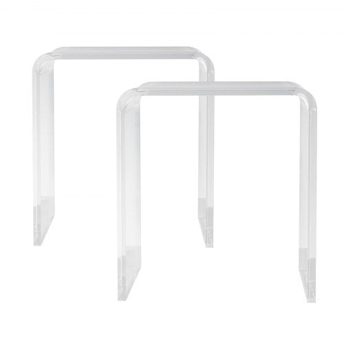 Acrylic End Table 2 pcs CShaped Lucite Side Tables Clear Acrylic Side