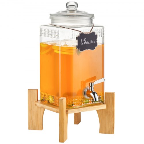 Beverage Dispenser 1.5 Gallon Drink Dispensers for Parties Glass Juice