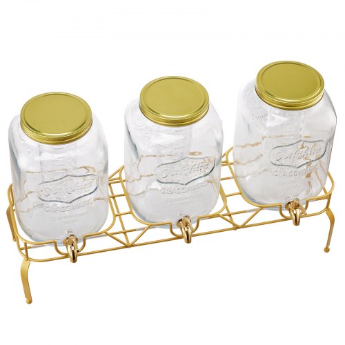Beverage Dispenser 3 Pack 2 Gallon Drink Dispensers for Parties Glass