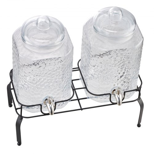 Beverage Dispenser 2 Pack 1.5 Gallon Drink Dispensers for Parties Glass