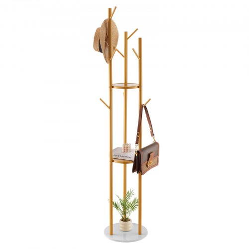Coat Rack Freestanding Coat Rack Stand with Quartz Stone Base 9 Hooks