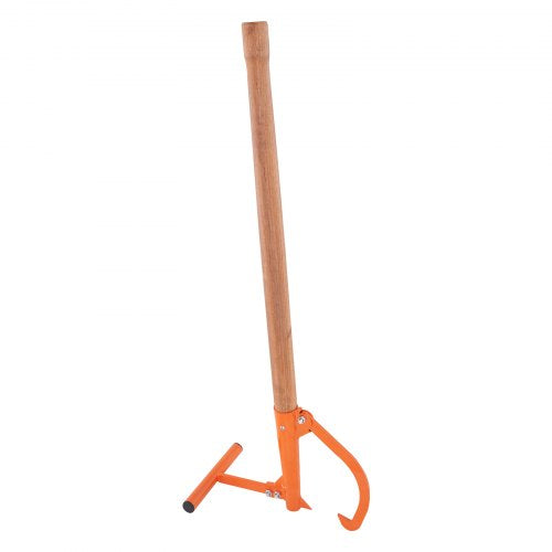 Timberjack 46.5 in Heavy Duty Log Lifter with Wooden Handle Log Roller