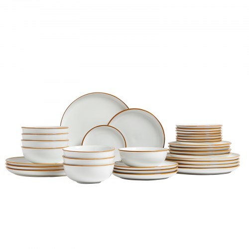 Dinnerware Set Service for 8 32 PCS Round Plates and Bowls Sets Scratch