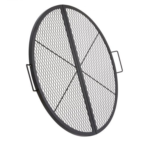 XMarks Fire Pit Grill Grate Foldable Round Cooking Grate Heavy Duty Steel