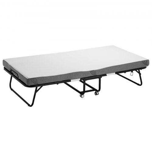 Rollaway Bed 38 in x 75 in Folding Bed with 4 in Mattress Twin Size