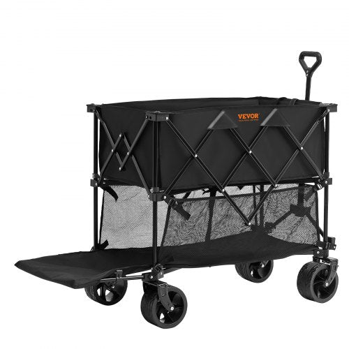 Foldable Double Decker Wagon 400L Collapsible Wagon Cart with AllTerrain